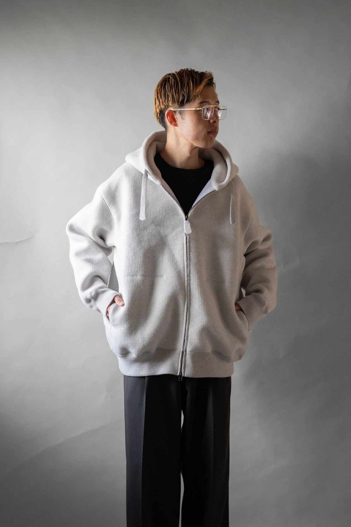 WOOL SWEAT ZIP HOODIE