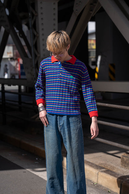 KNITTED CROPPED POLO SHIRT