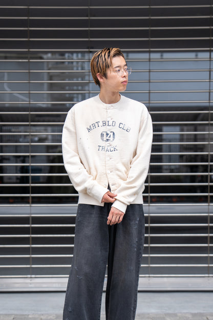 Vintage-effect sweat cardigan