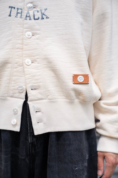 Vintage-effect sweat cardigan