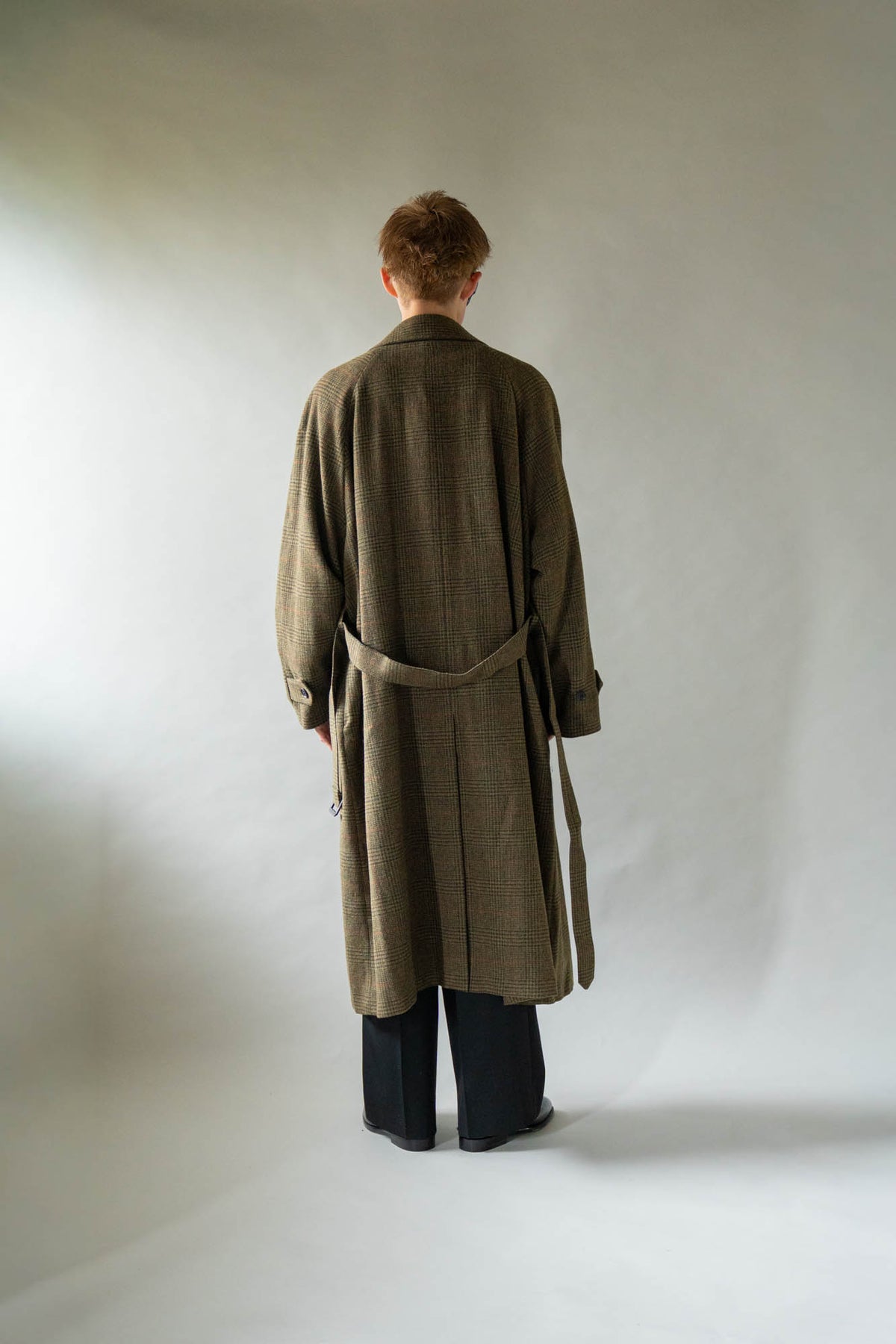 BRITISH TWEED RAGLAN SLEEVE BALMACAAN COAT(ST.1536)