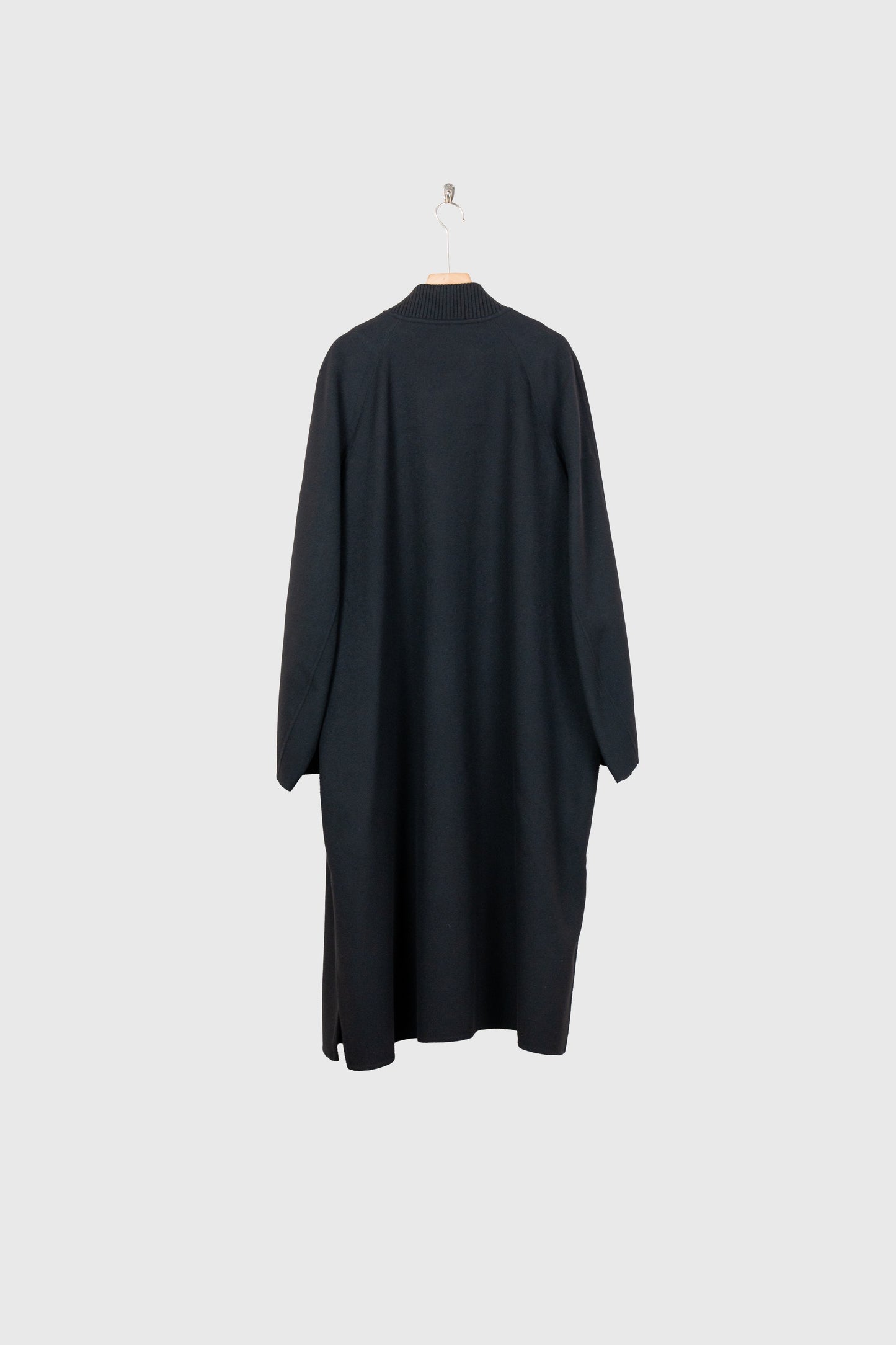 Wool melton double face rever stadium coat