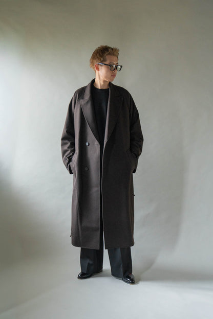 WOOL CASHMERE OVERSIZED PEAK LAPEL CHESTER COAT(ST.1533)