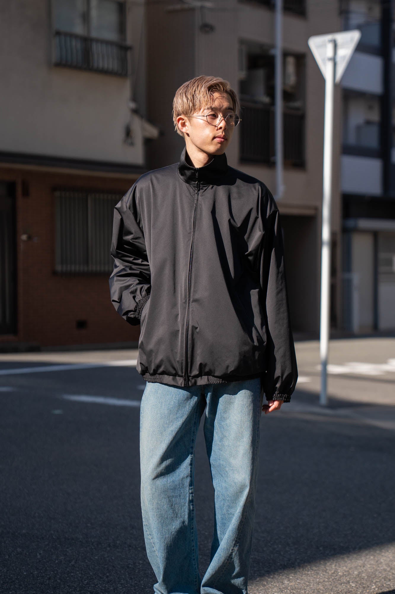 SILK-BACK STAND COLLAR ZIP JACKET(ST.1378)