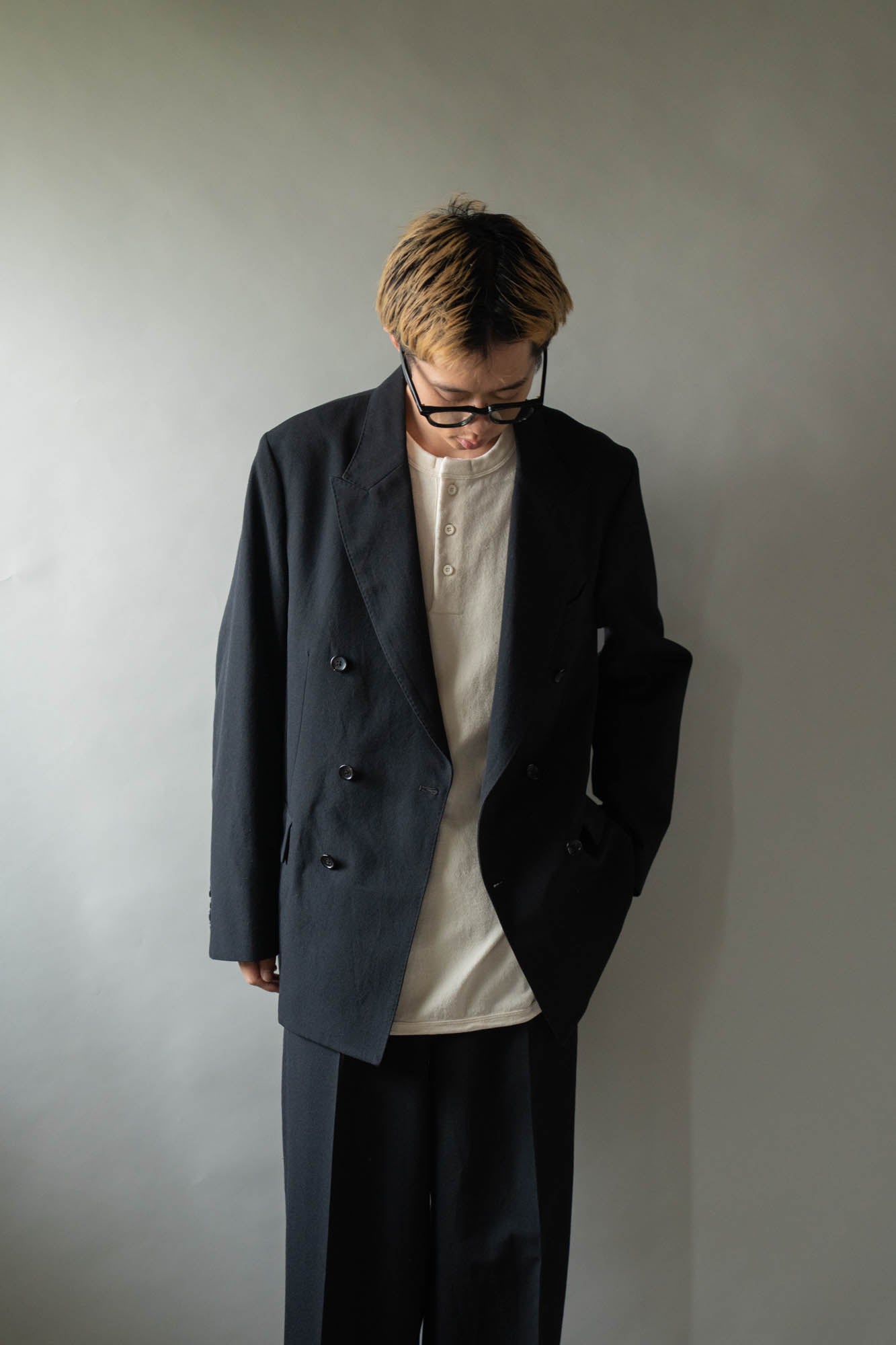 Wool Gabardine Double-Breasted Jacket