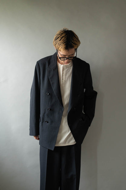 Wool Gabardine Double-Breasted Jacket