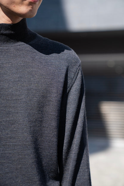 WOOL HIGH-NECK KNIT PULLOVER