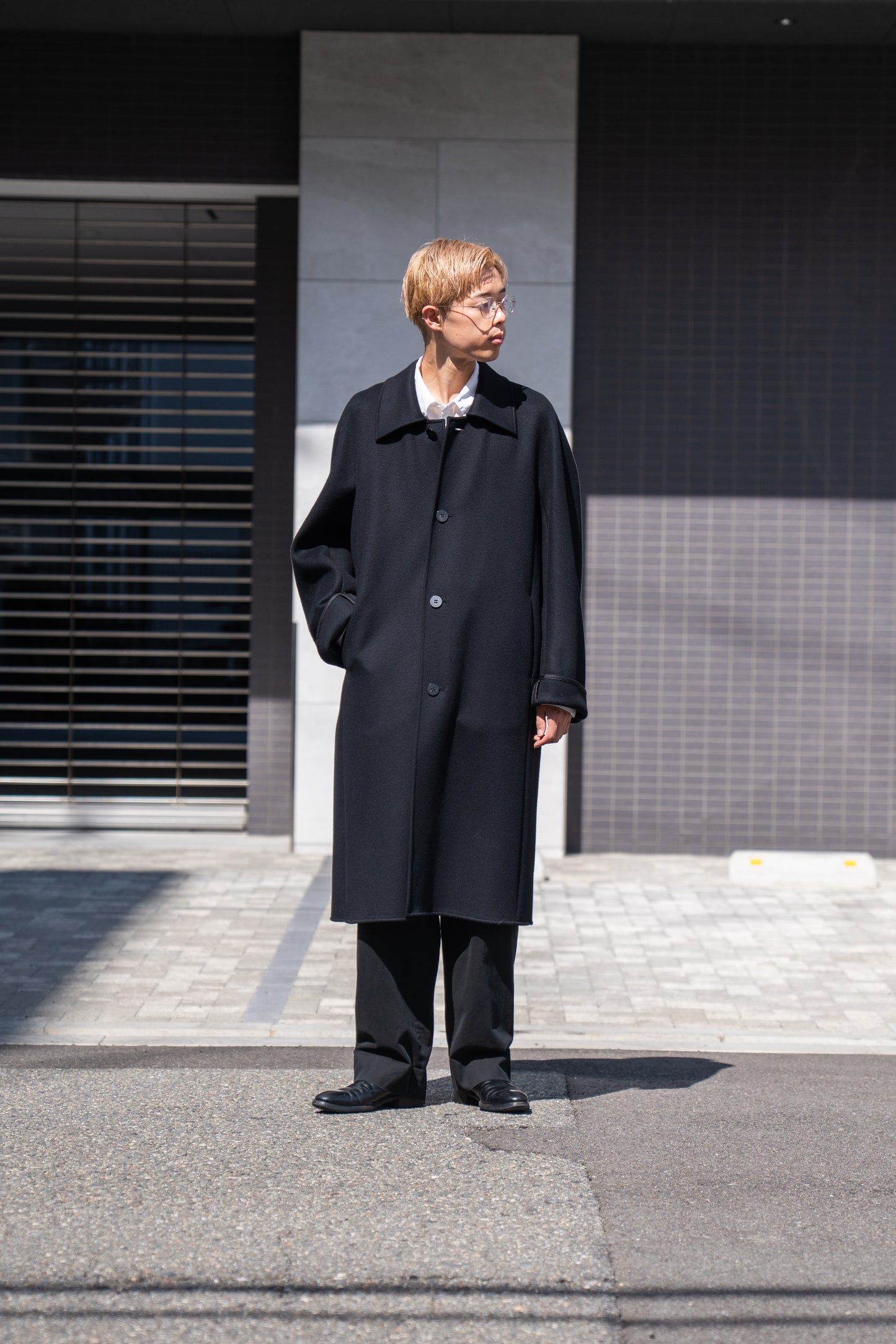 SOUTIEN COLLAR OVERCOAT IN DOUBLE FACE BEAVER