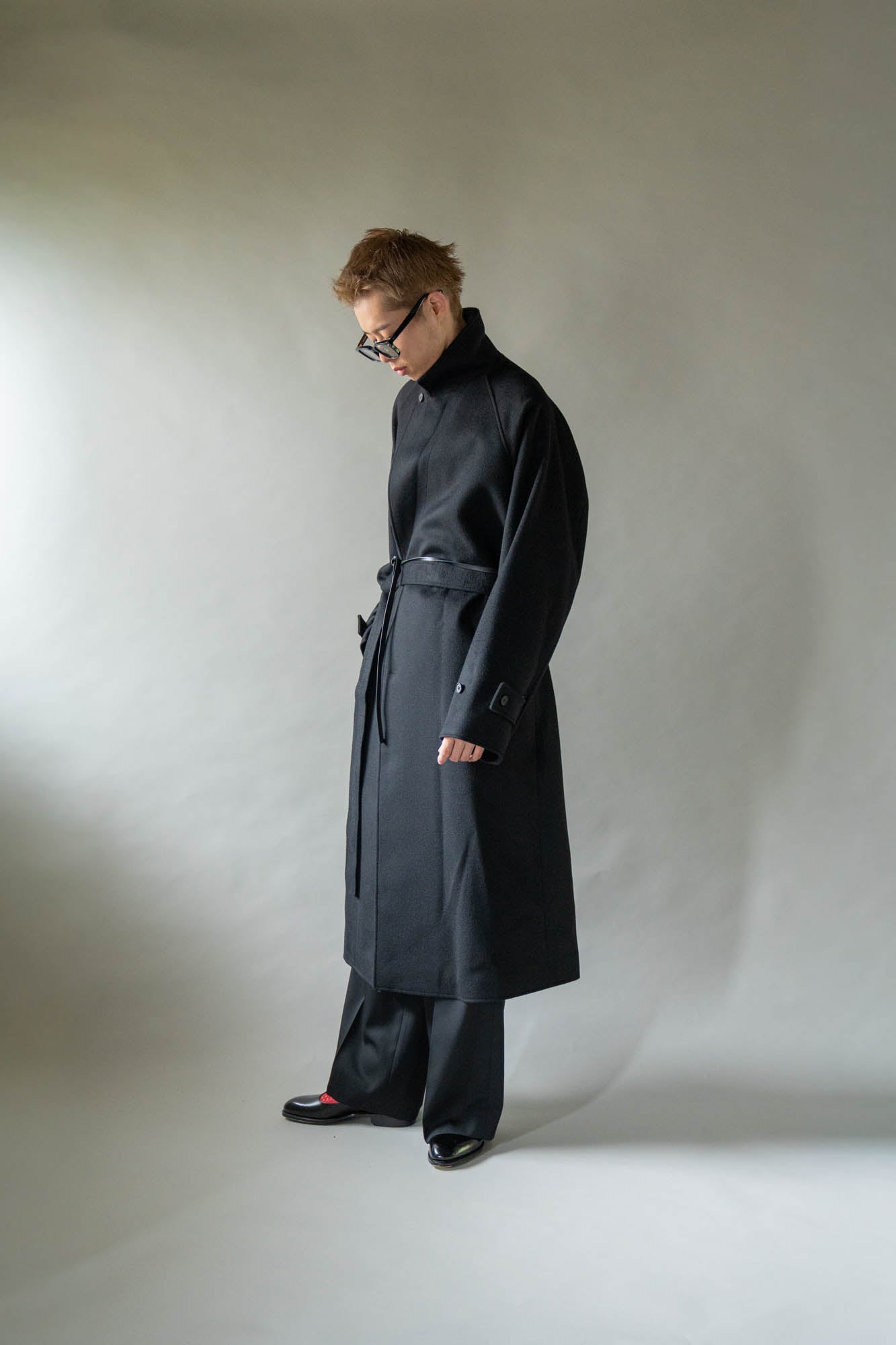 WOOL CASHMERE OVERSIZED PEAK LAPEL CHESTER COAT(ST.1533)