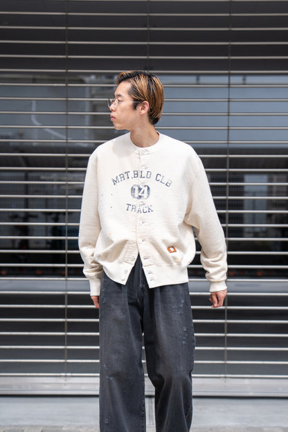 Vintage-effect sweat cardigan