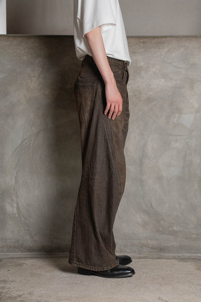 3D TWISTED WIDE LEG JEANS