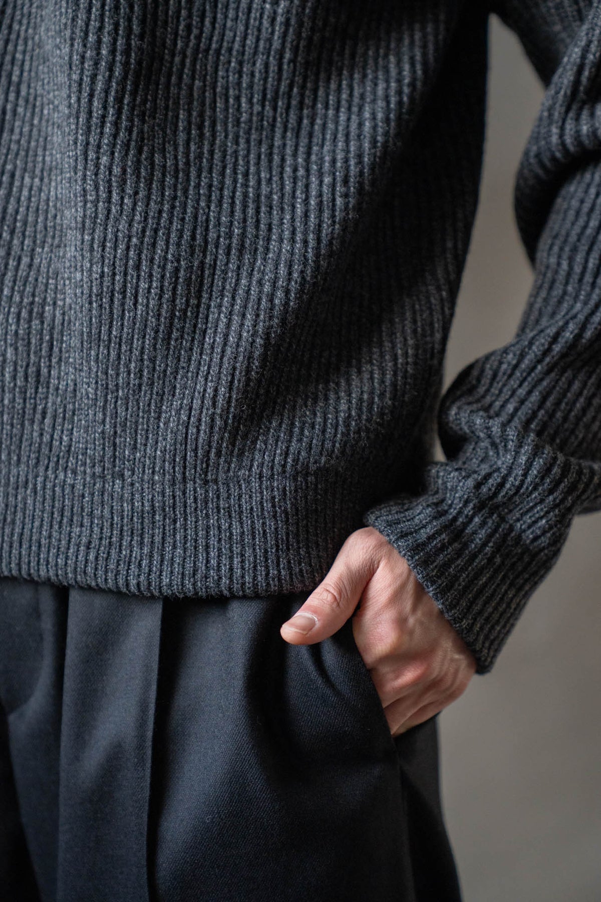 HALF ZIP RIBBED JUMPER