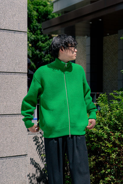 OVERSIZED DRIVERS KNIT ZIP JACKET