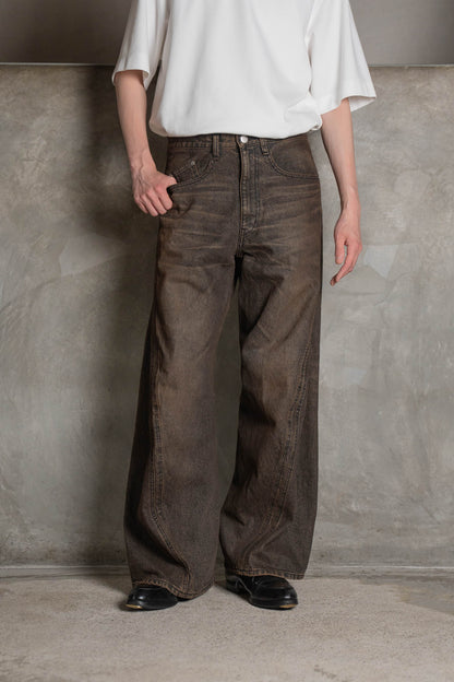 3D TWISTED WIDE LEG JEANS