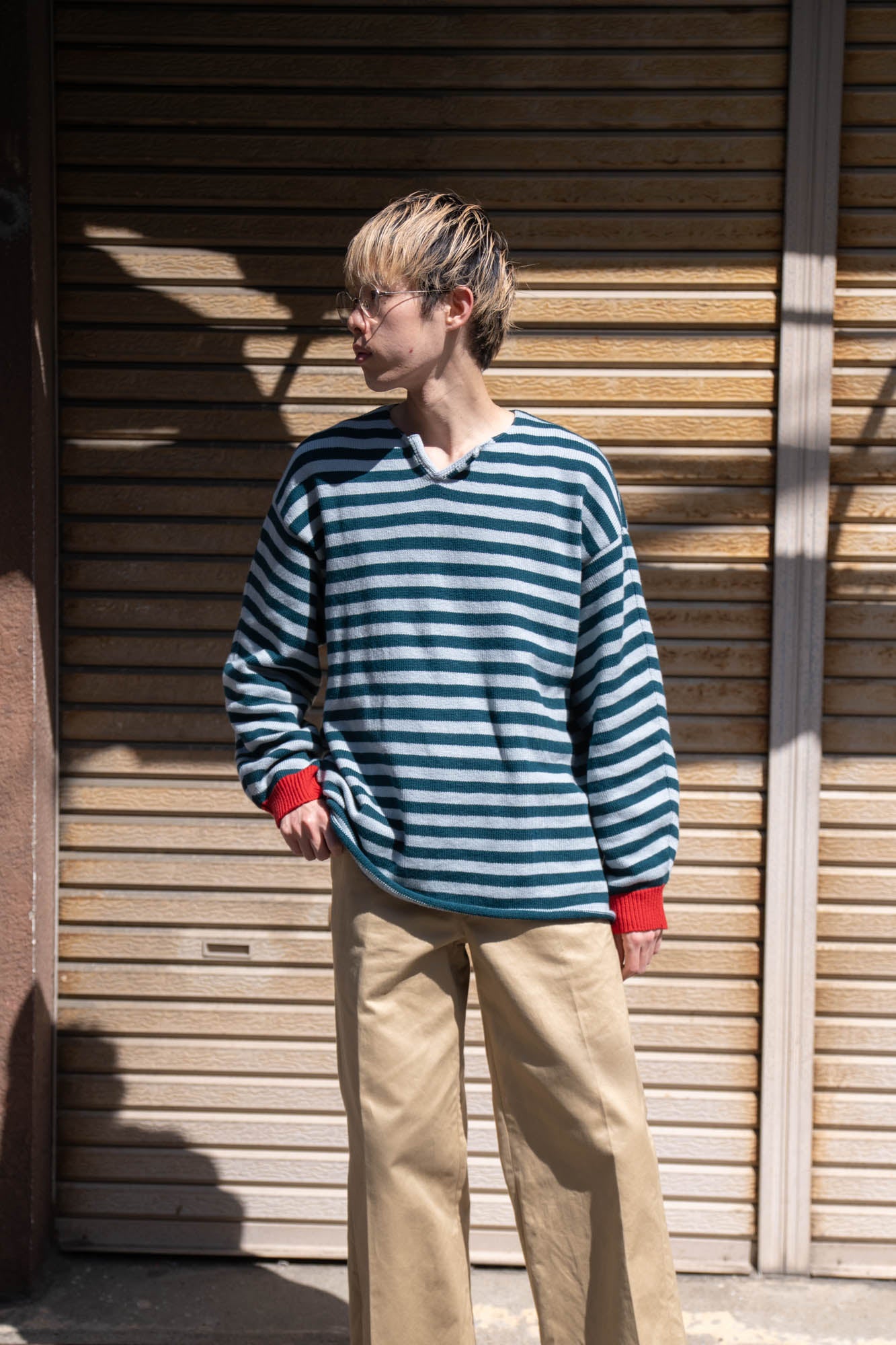 Cotton skipper border pullover