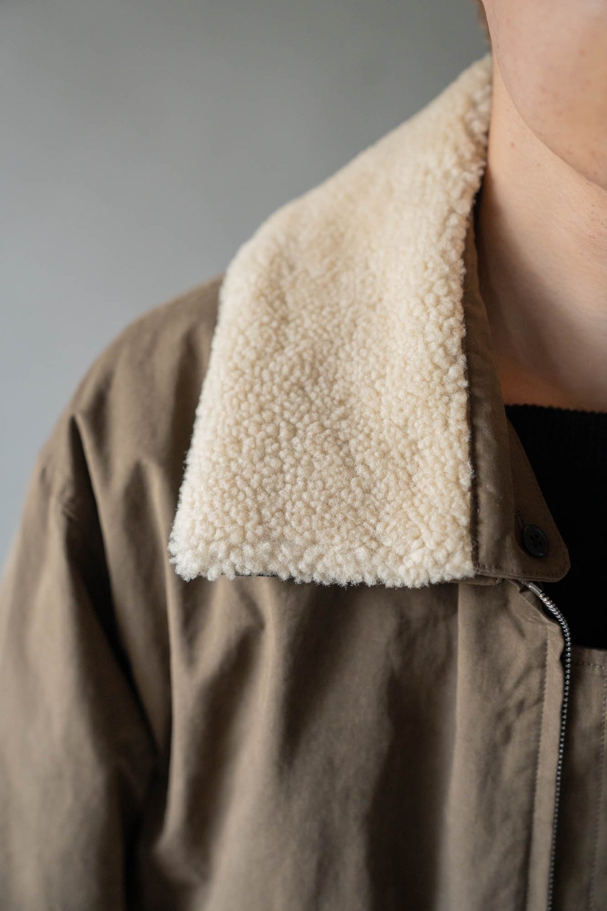 DETATCHABLE COLLAR RESIN-FINISH COTTON JACKET(ST.1576)