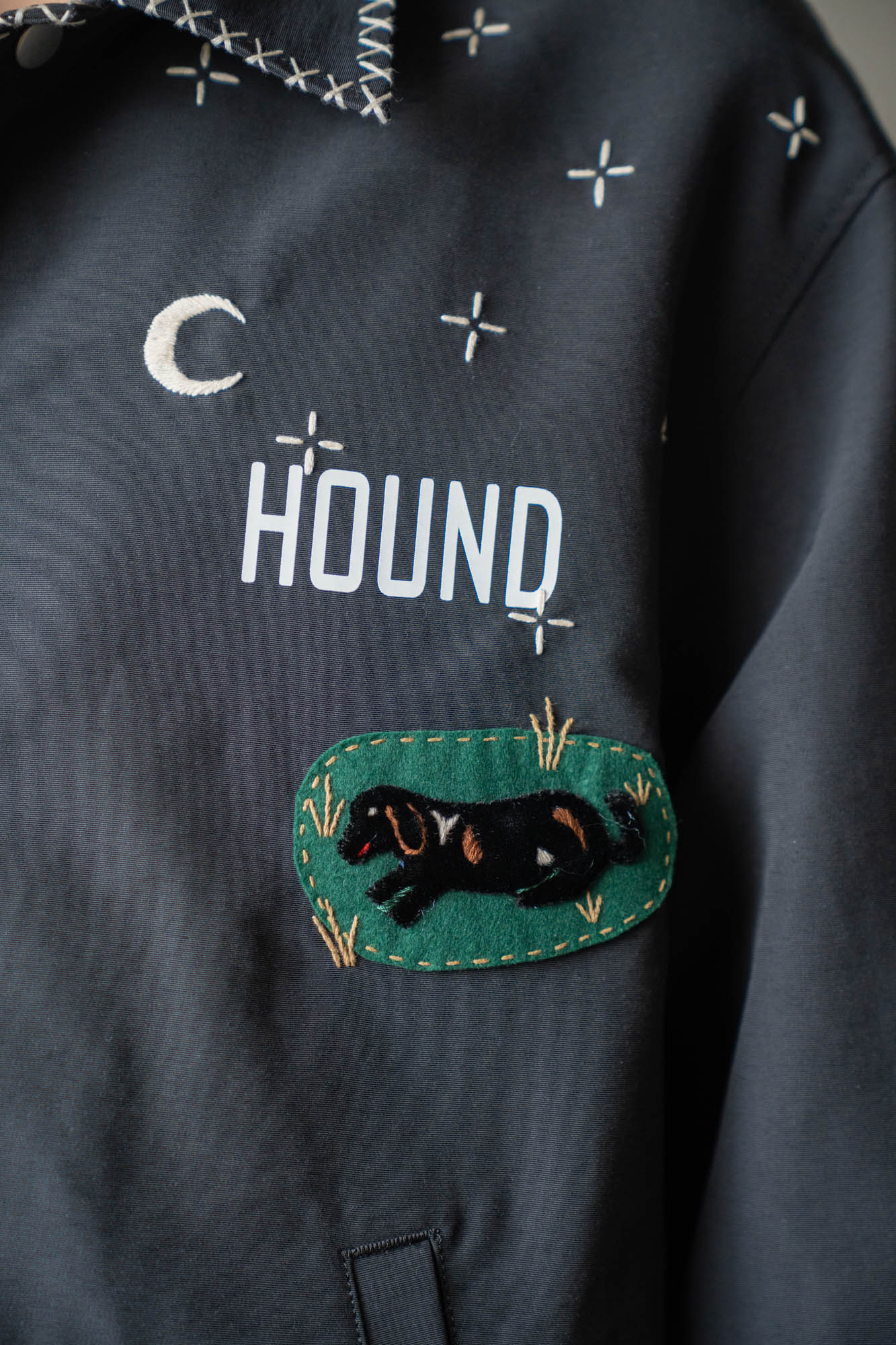 Cross-stitch coach jacket
