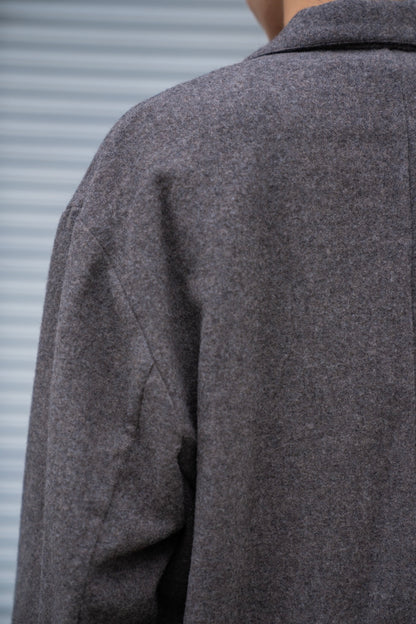 WOOL/CASHMERE FLEECE SINGLE BREASTED JACKET(ST.1268)