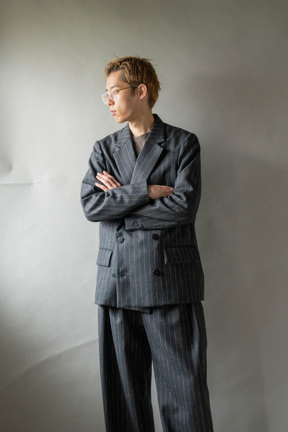 Double-Breasted Jacket in Wool Pinstripe