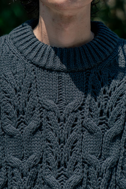 Wool cable knit sweater