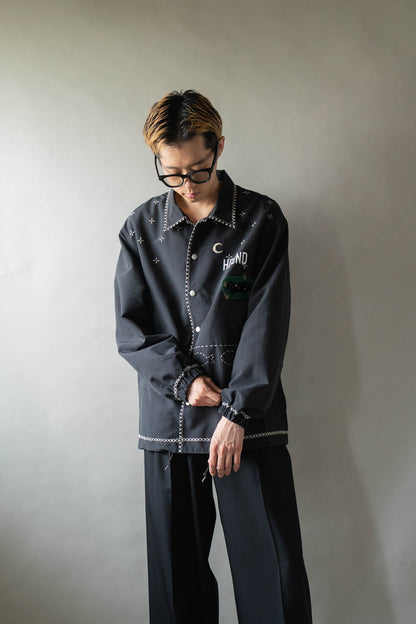 Cross-stitch coach jacket