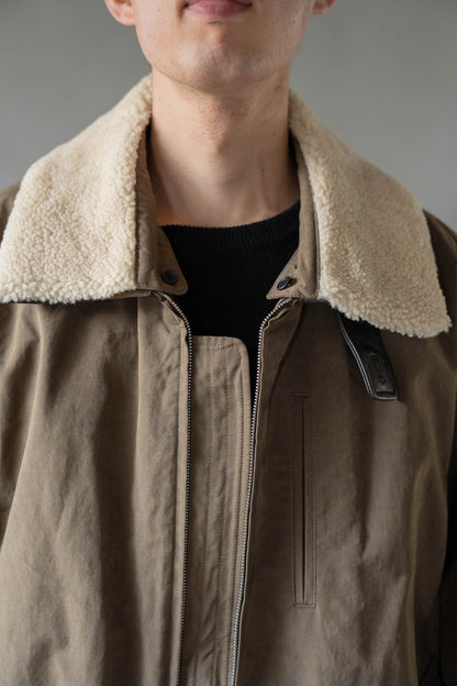 DETATCHABLE COLLAR RESIN-FINISH COTTON JACKET(ST.1576)