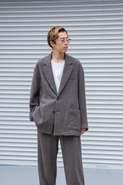 WOOL/CASHMERE FLEECE SINGLE BREASTED JACKET(ST.1268)