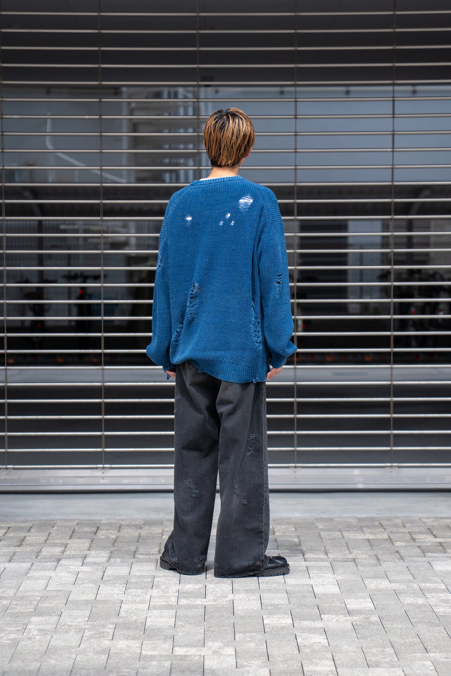 Indigo pullover knit