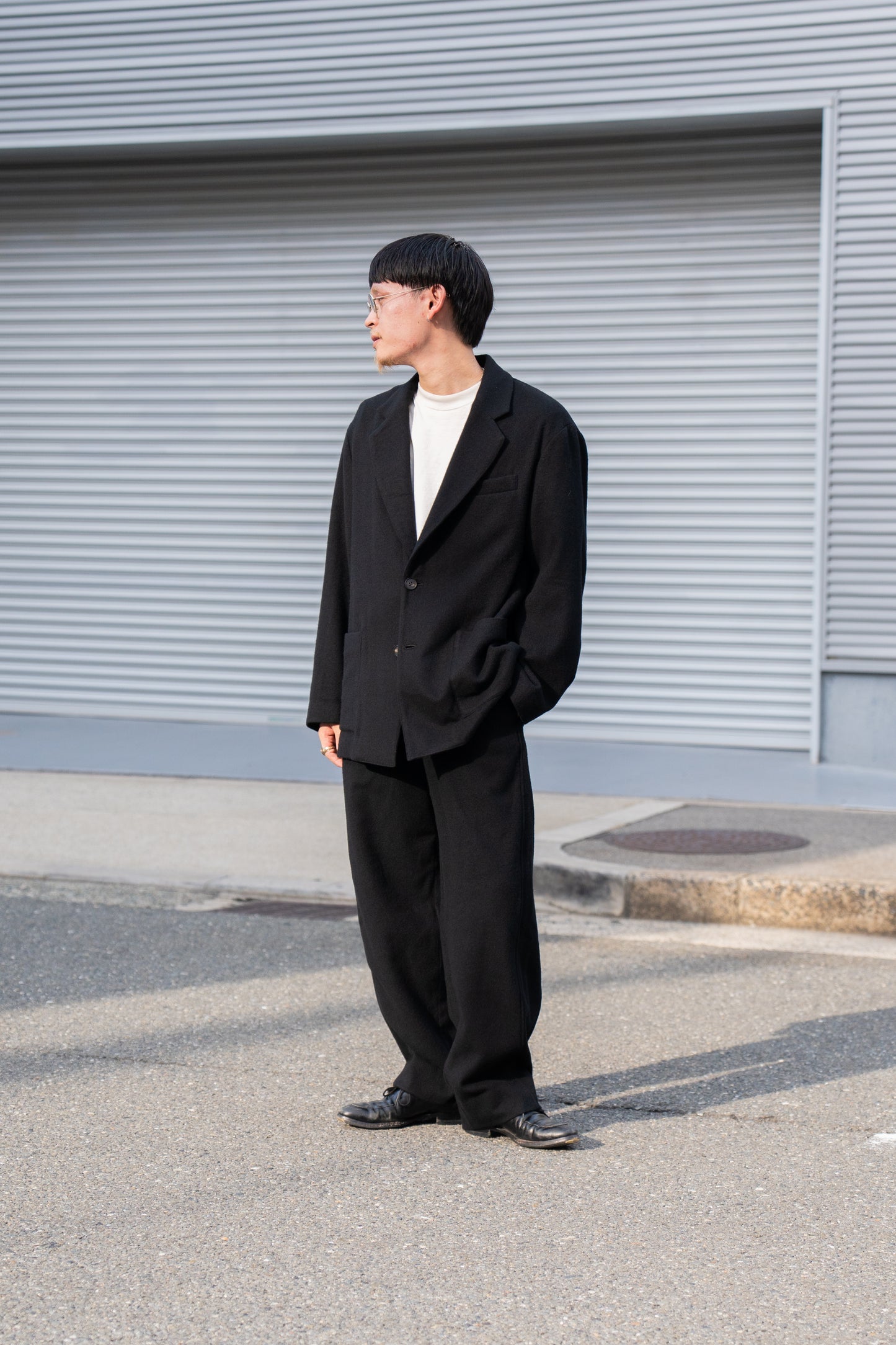 WOOL/CASHMERE FLEECE SINGLE BREASTED JACKET(ST.1268)