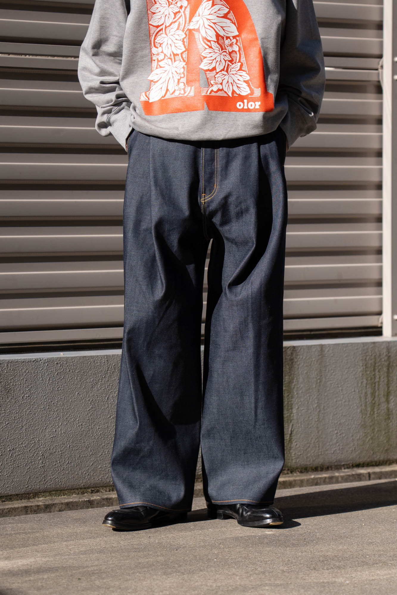 2TUCK WIDE DENIM PANTS -ENTASIS Mk-Ⅱ