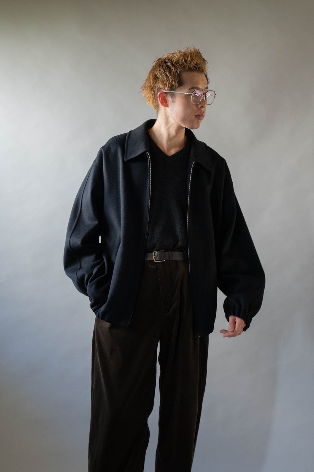 W/CA DOUBLE FACE CLOTH ZIP JACKET(ST.1545)