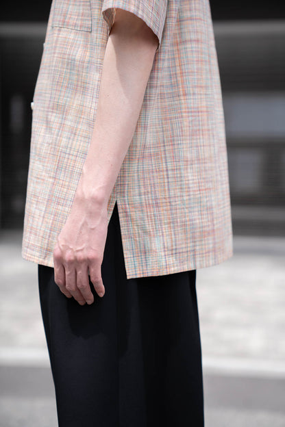 cotton ikat check shirt