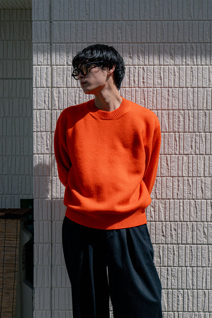 EXTRA FINE WOOL WARM KNIT CREW NECK LS