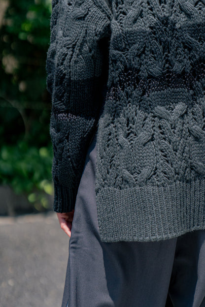 Wool cable knit sweater