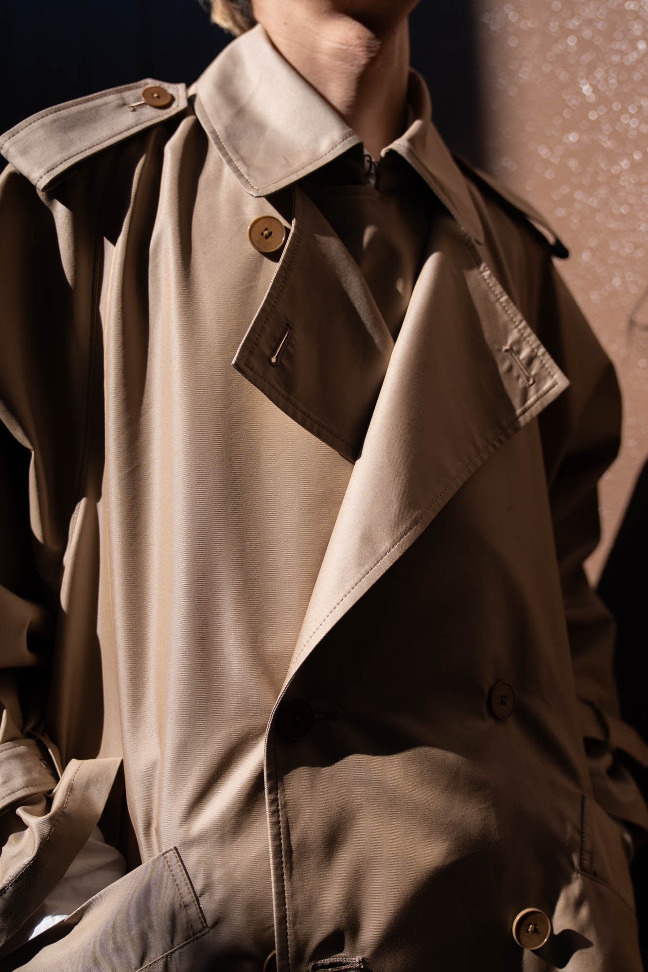 Giza cotton short trench coat