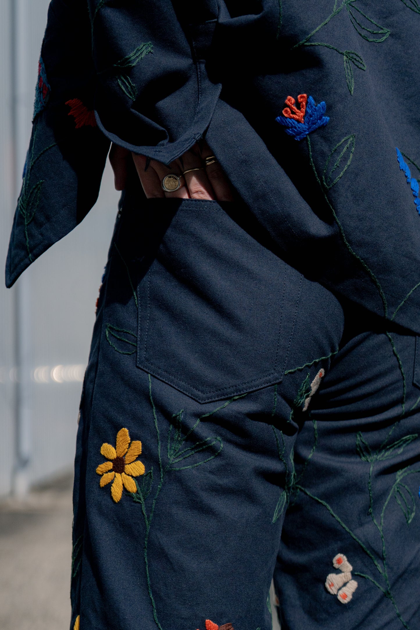 Hand embroidery pants