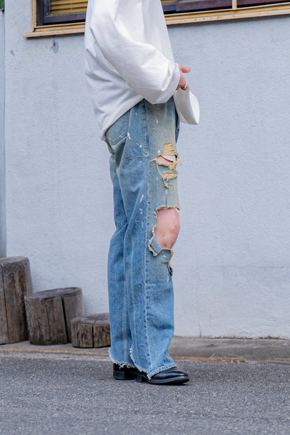 Organic Cotton Denim Pants*Crashed