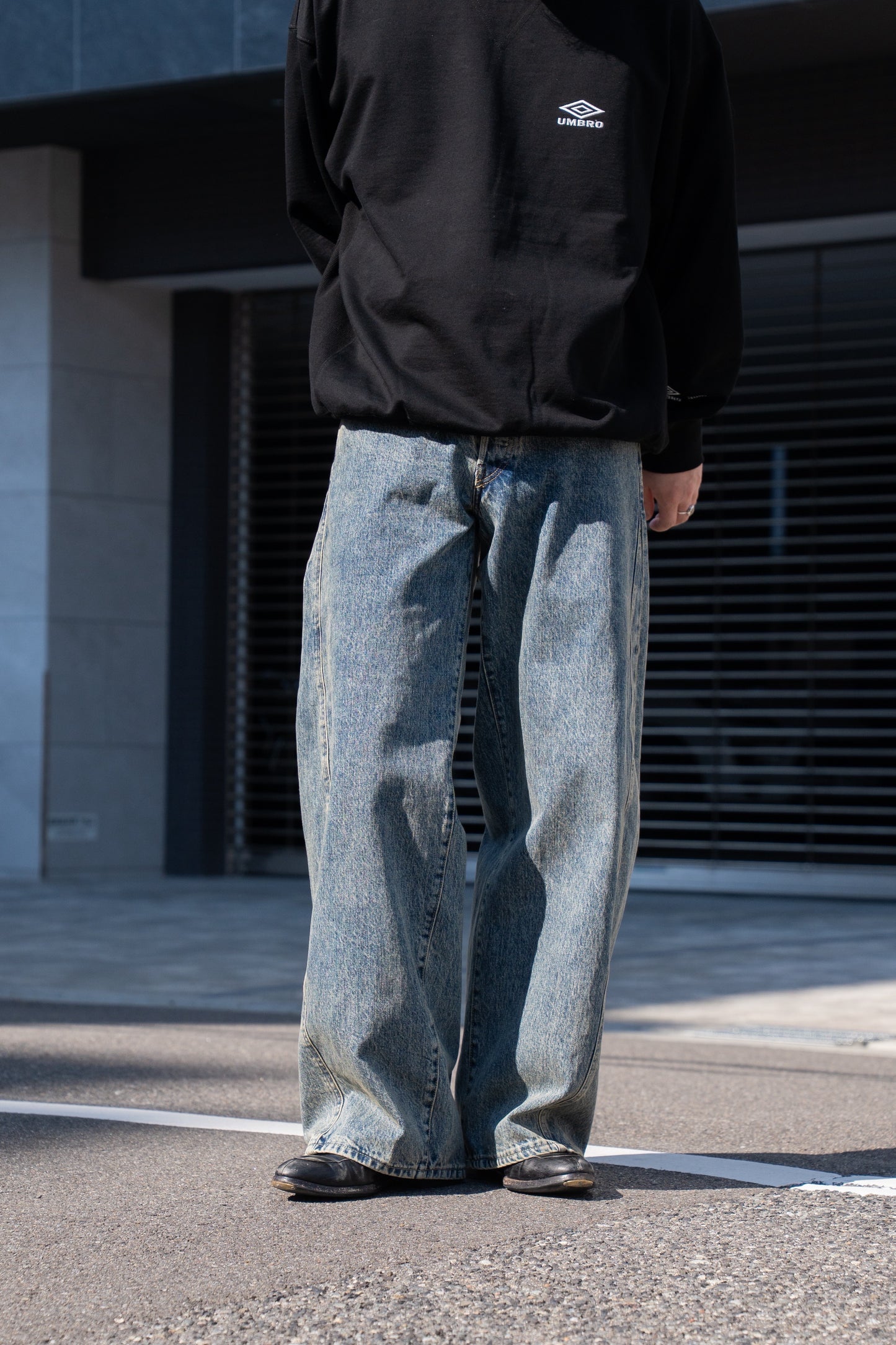 DEFORMATION WIDE DENIN JEANS(ST.1345)