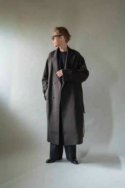 WOOL CASHMERE OVERSIZED PEAK LAPEL CHESTER COAT(ST.1533)
