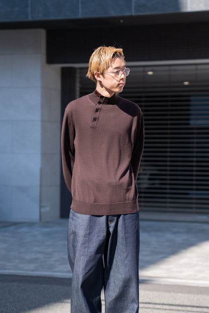 WOOL HIGH-NECK KNIT PULLOVER