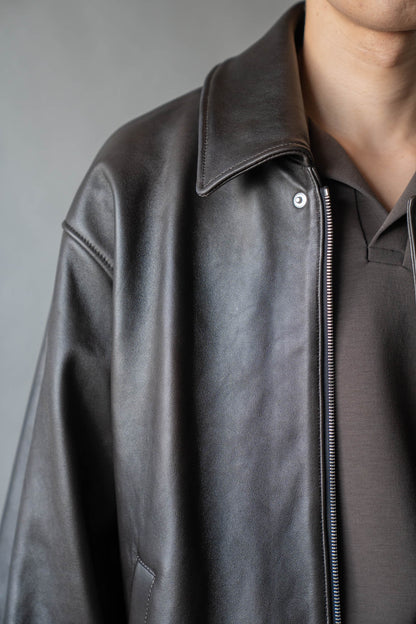 SHEEP LEATHER ZIP SHORT JACKET(ST.1555)