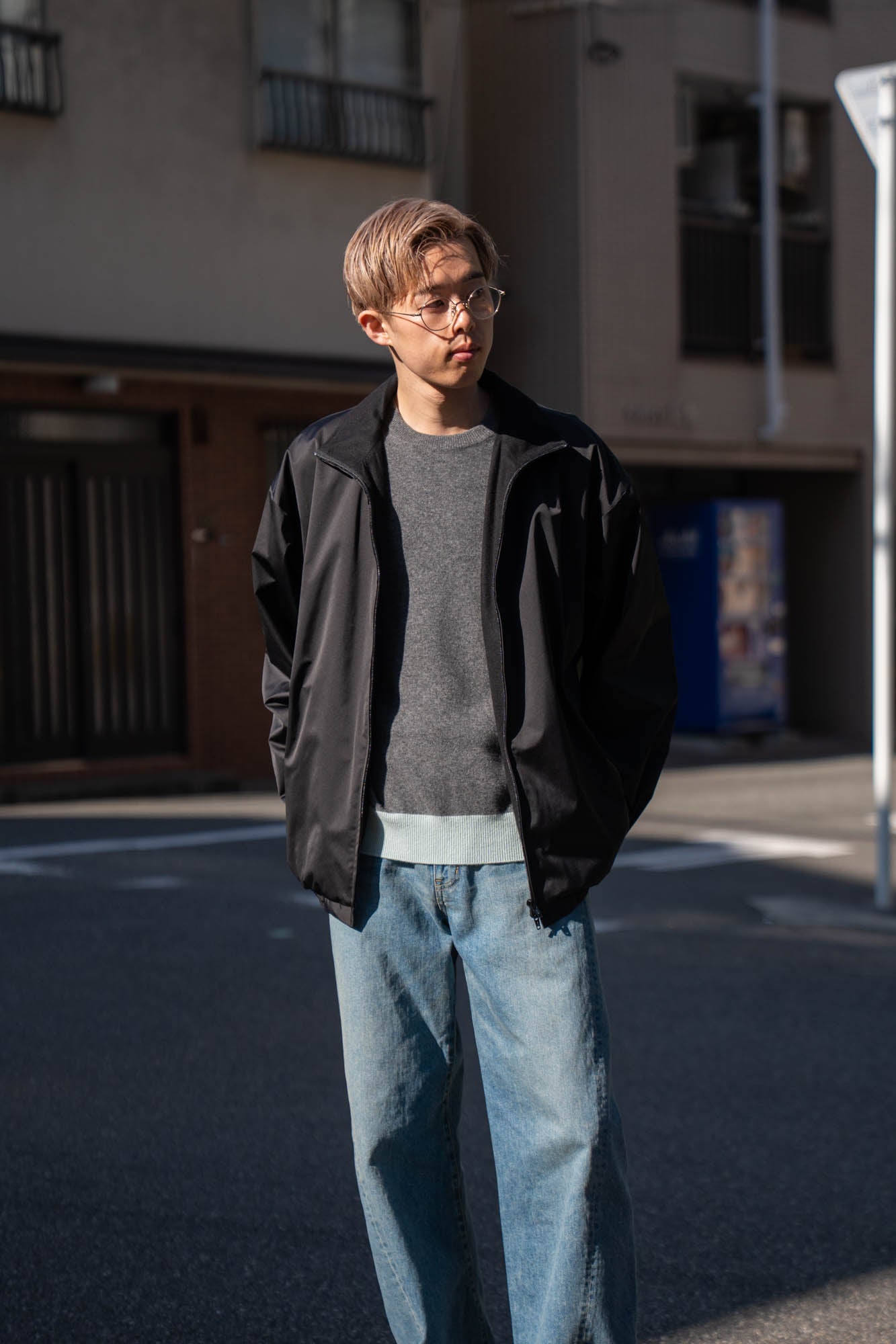 SILK-BACK STAND COLLAR ZIP JACKET(ST.1378)