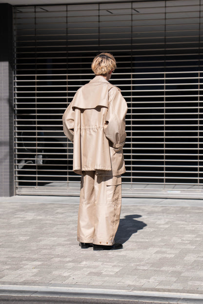 Giza cotton short trench coat