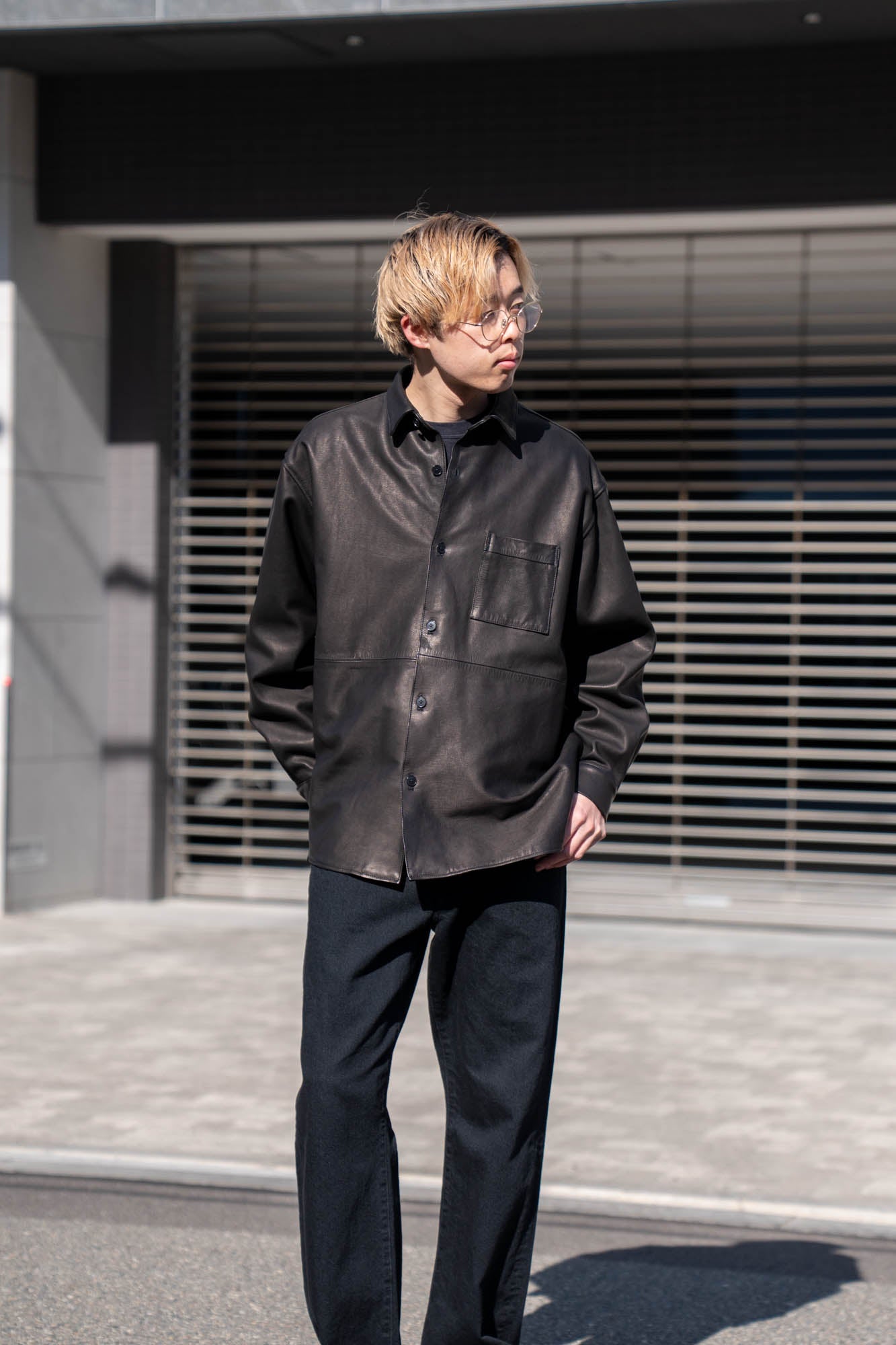 Cow Leather Wide Shirt