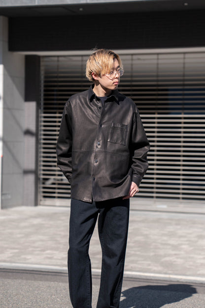 Cow Leather Wide Shirt