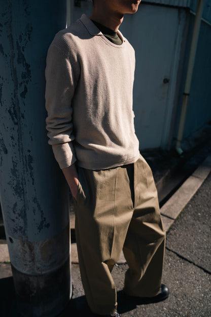 Roll Up Patched Knit in Marcerized Cotton