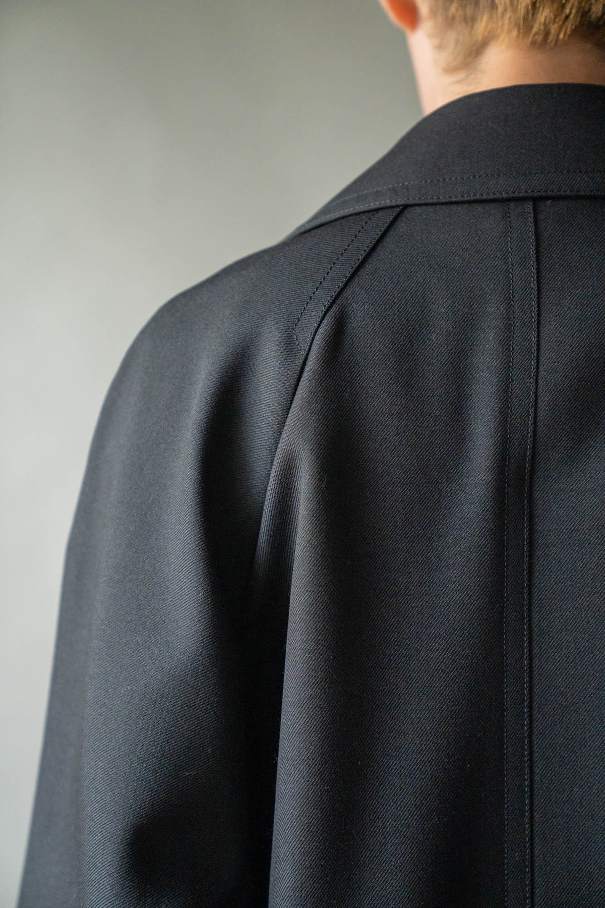 Wool Gabardine Trench Coat In Black