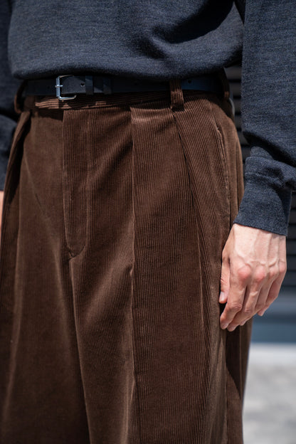 CORDUROY 2TUCK WIDE TROUSERS