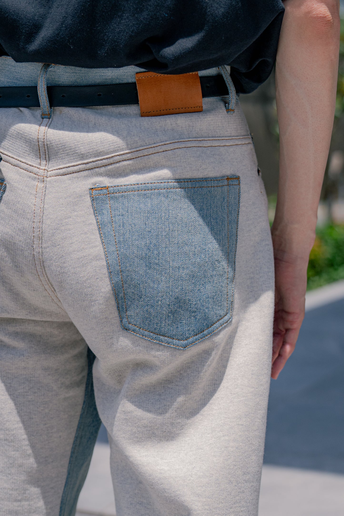 Denim patched swat pants