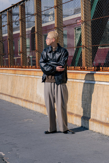 LEATHER ZIP SHORT JACKET